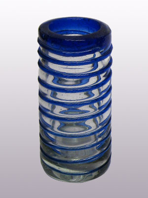Sale Items / 'Cobalt Blue Spiral' Tequila shot glasses  / Cobalt blue threads spinned to embrace these gorgeous shot glasses, perfect for parties or enjoying your favorite liquor.